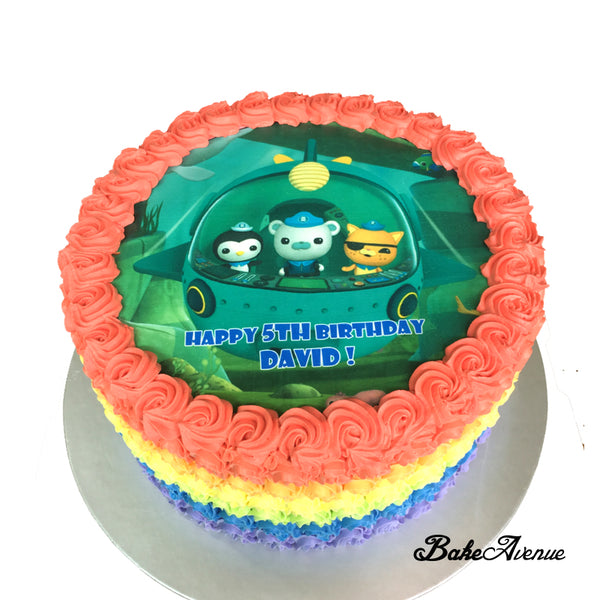 The Octonauts icing image Rainbow Cake