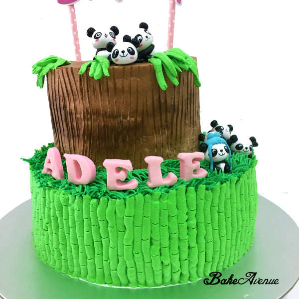 2-Tiers Panda Theme Cake