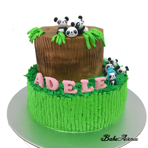 2-Tiers Panda Theme Cake