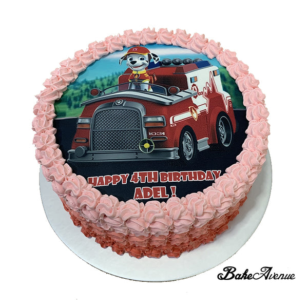 Paw Patrol (Marshall) icing image Ombre Cake