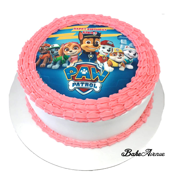 Paw Patrol icing image Ombre Cake (Smooth Finish)