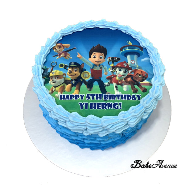 Paw Patrol icing image Ombre Cake