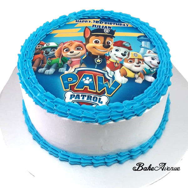 Paw Patrol icing image Ombre Cake (Smooth Finish)