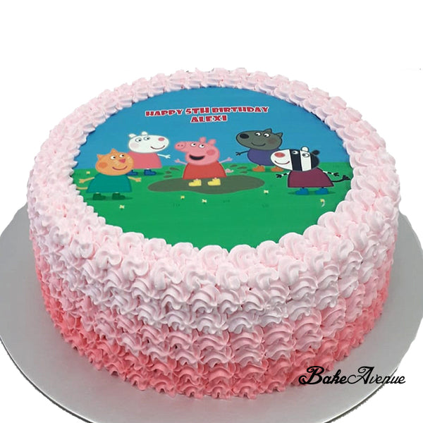 Peppa Pig icing image Ombre Cake