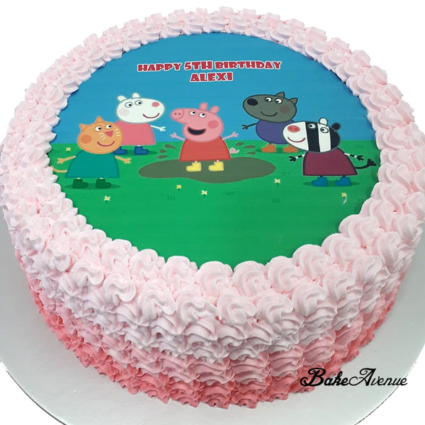 Peppa Pig icing image Ombre Cake