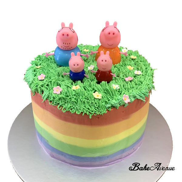 Peppa Pig Toppers Rainbow Cake (Smooth Finish)