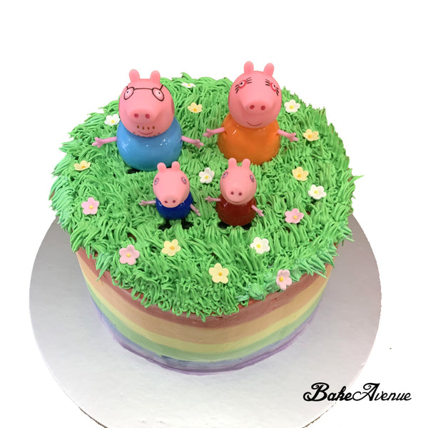 Peppa Pig Toppers Rainbow Cake (Smooth Finish)