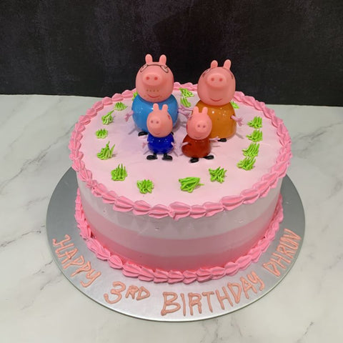 Peppa Pig Toppers Ombre Cake (Smooth Finish)