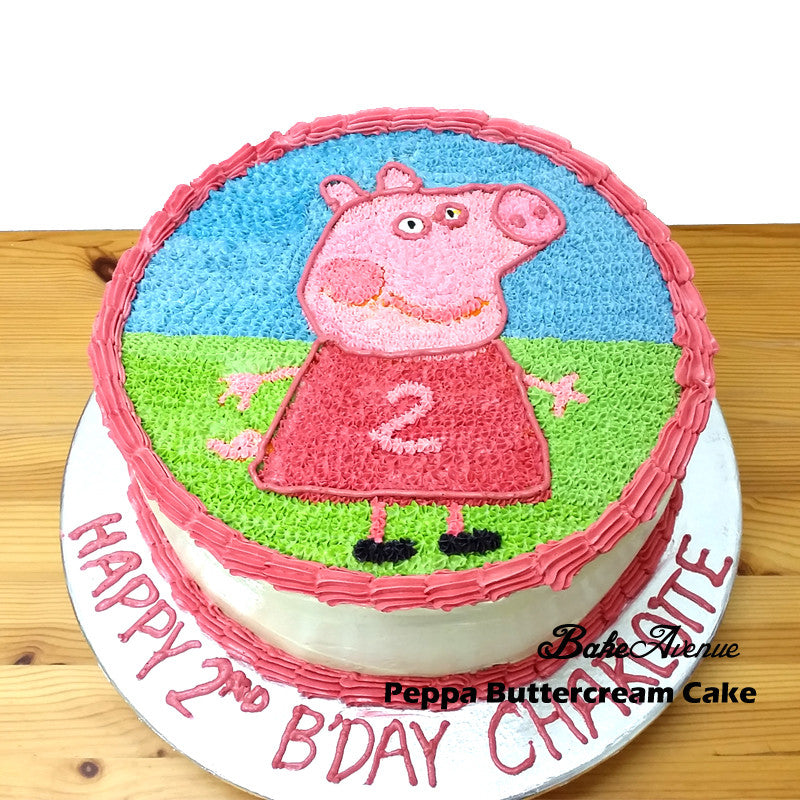 Peppa Pig Cake with buttercream icing | Peppa pig cake, Pig birthday cakes, Pig  cake