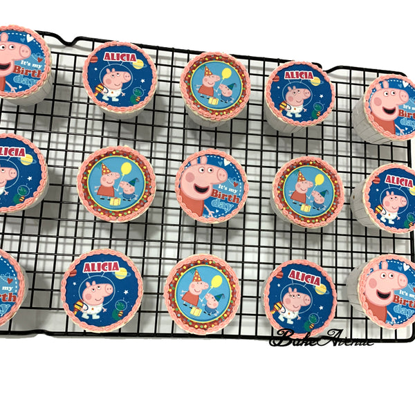Peppa Pig icing image Cupcakes