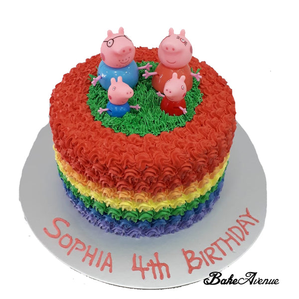 Peppa Pig Toppers Rainbow Cake