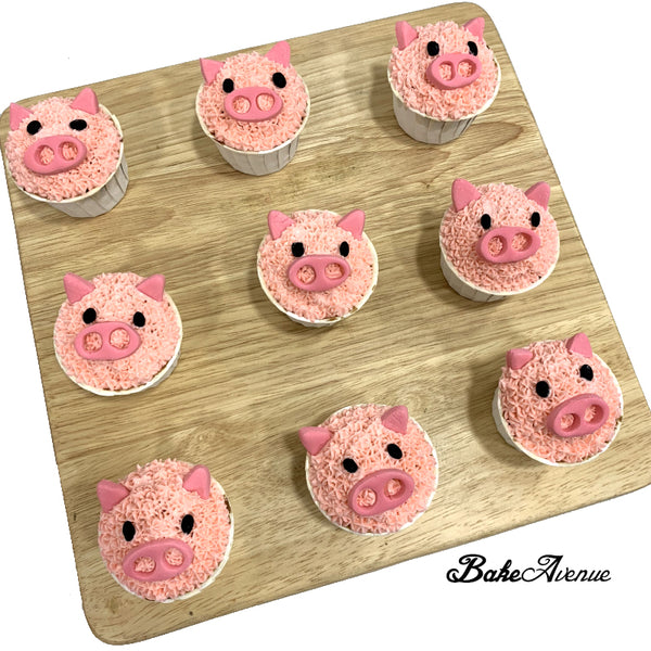Barnyard Theme Cupcakes - Pig