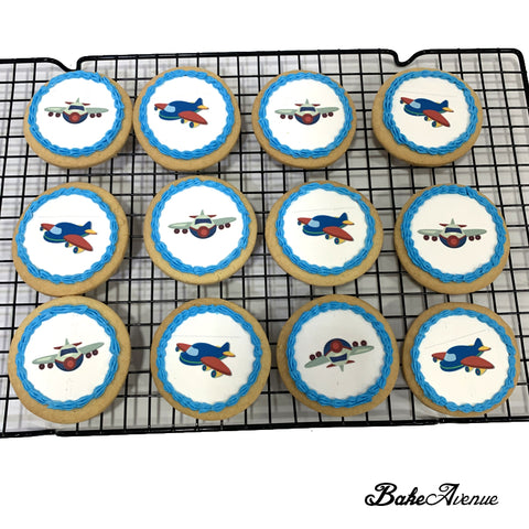 Plane Theme icing image Cookies