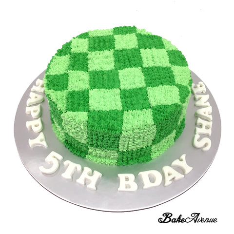 Plants Vs Zombie Grass Patch Design Cake
