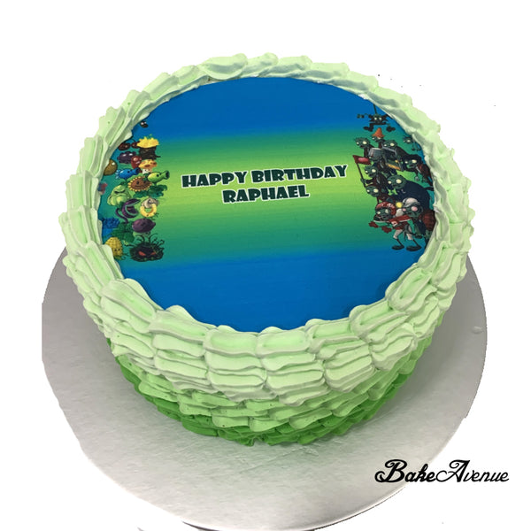 Plants vs Zombie icing image Ombre Cake
