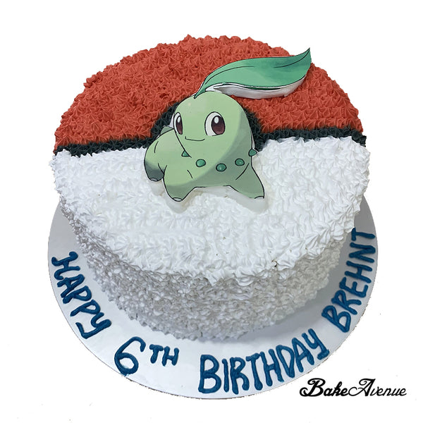 Pokemon Pokeball (Chikorita) Cake