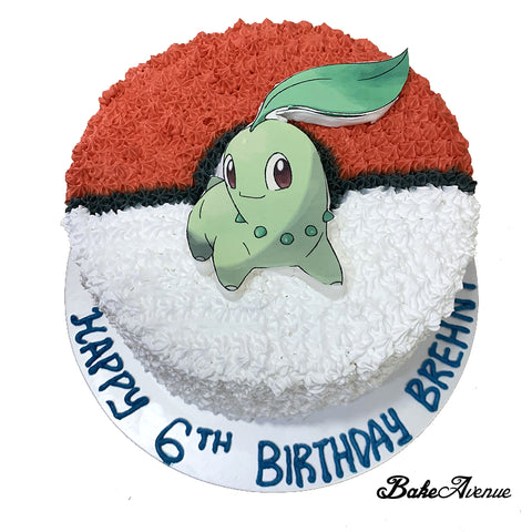 Pokemon Pokeball (Chikorita) Cake