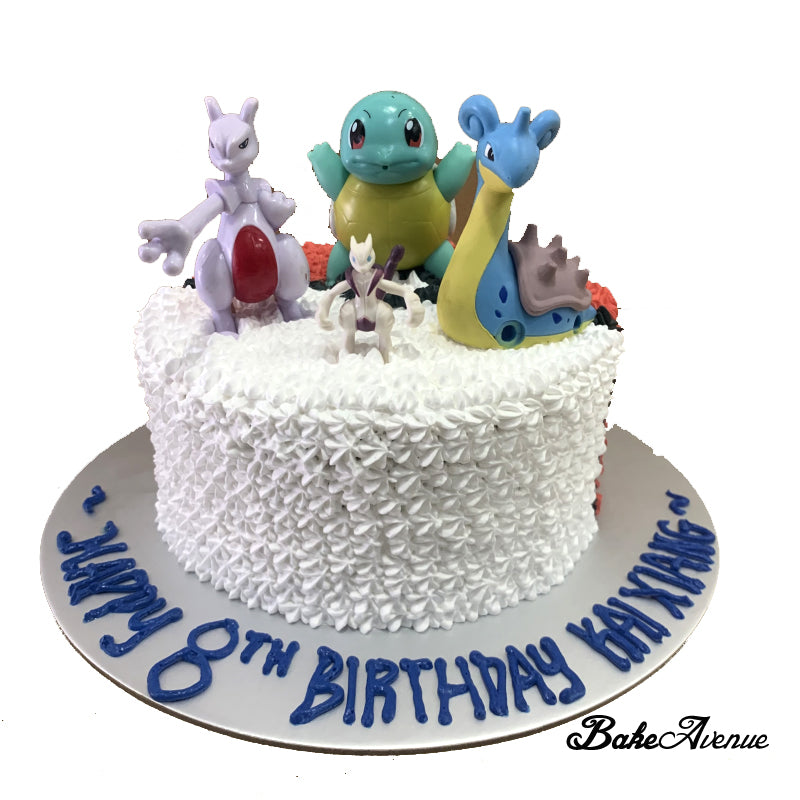 Pokemon Pokeball Cake with toppers