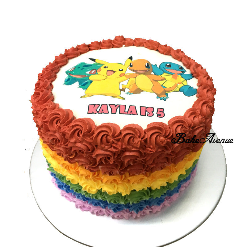 Pokemon Rainbow Cake