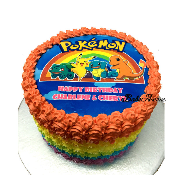 Pokemon Rainbow Cake