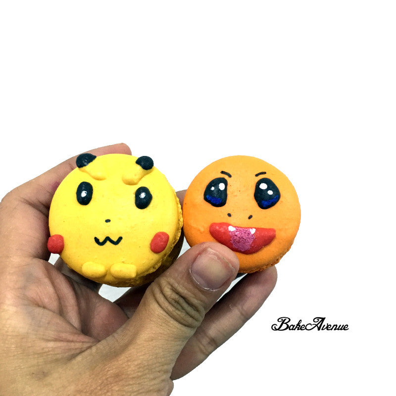 Pokemon - Round Pikachu & Chamander Macarons
