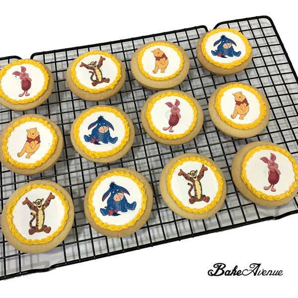 Pooh Theme icing image Cookies