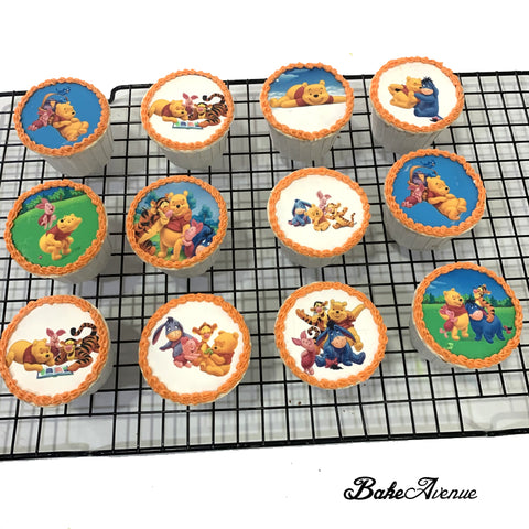 Pooh icing image Cupcakes