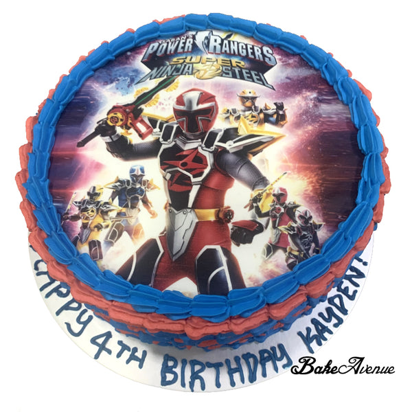 Power Rangers icing image Ombre Cake