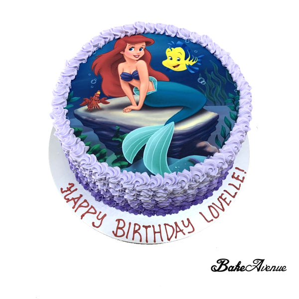 Princess Ariel/ Mermaid icing image Ombre Cake