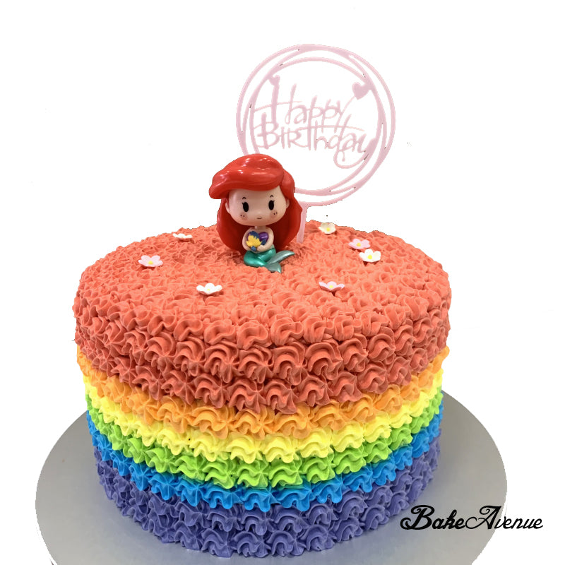 Princess Ariel (Tail) Topper Rainbow Cake