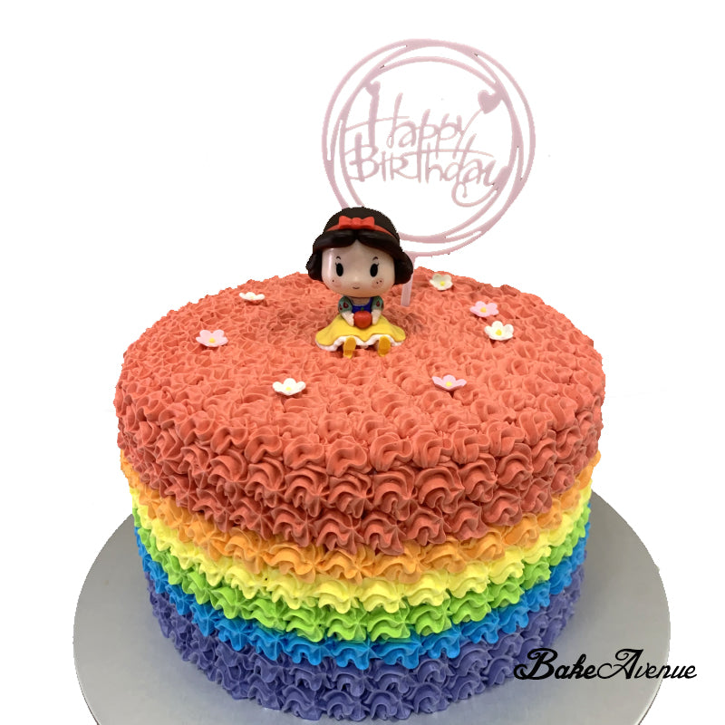 Princess Snow White Topper Rainbow Cake