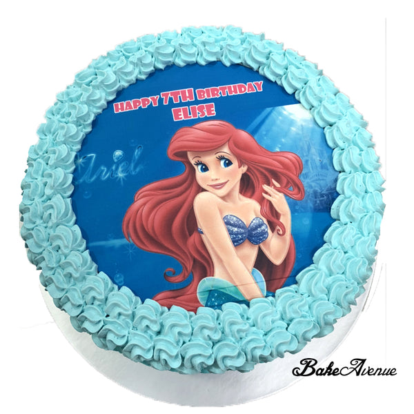 Princess Ariel/ Mermaid icing image Ombre Cake