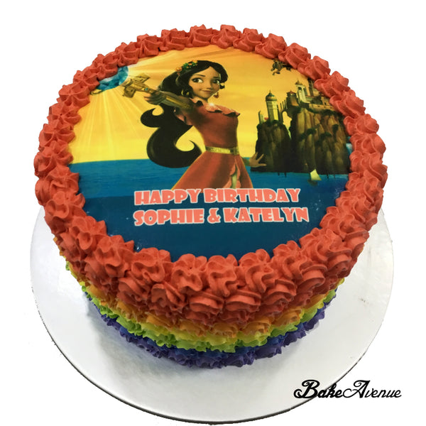 Princess Elena icing image Rainbow Cake