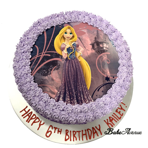 Princess Rapunzel icing image Ombre Cake