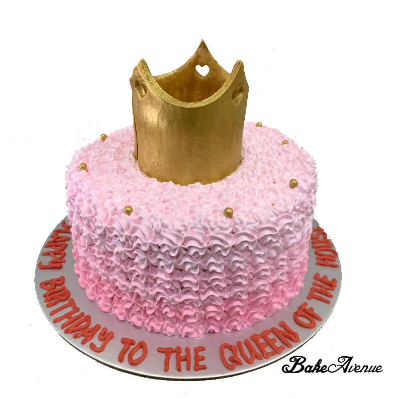 Crown Fondant Topper Birthday Ombre Cake
