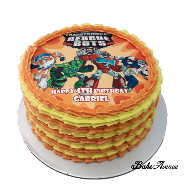Transformer Rescue Bots icing image Ombre Cake