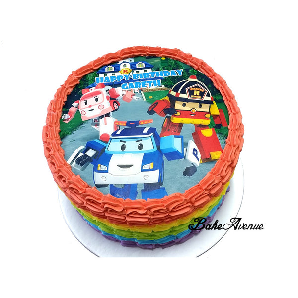 Robocar Rainbow Cake
