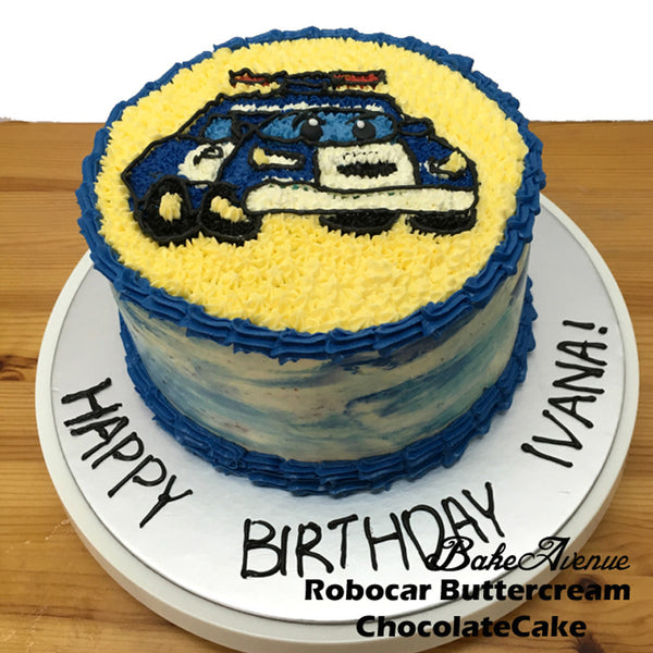 Robocar Buttercream Cake