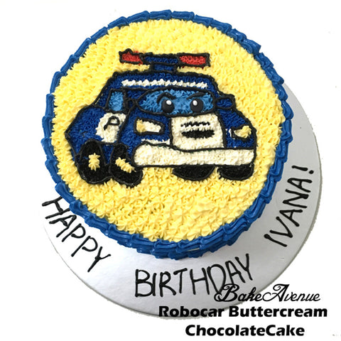 Robocar Buttercream Cake