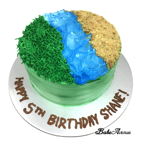Safari Theme Grass Patch Design Cake