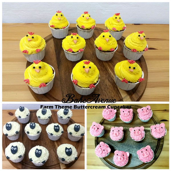 Barnyard Theme Cupcakes - Chicken