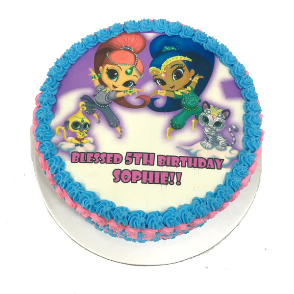 Shimmer & Shine icing image Ombre Cake