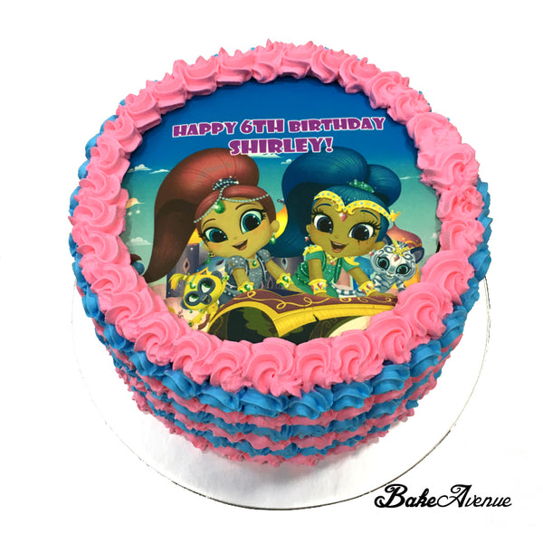 Shimmer & Shine icing image Ombre Cake