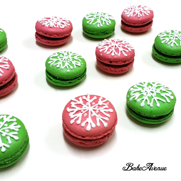Christmas Snowflake Macarons - Chocolate Ganache & Rose Fillings Baking Class