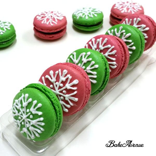 Christmas Snowflake Macarons - Chocolate Ganache & Rose Fillings Baking Class