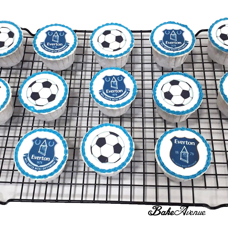Sports Soccer (Everton) icing image Cupcakes