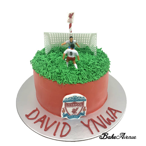 Sports Soccer Theme Cake (Liverpool) (Smooth Finish)