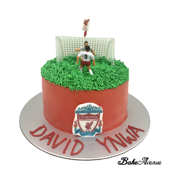 Sports Soccer Theme Cake (Liverpool) (Smooth Finish)