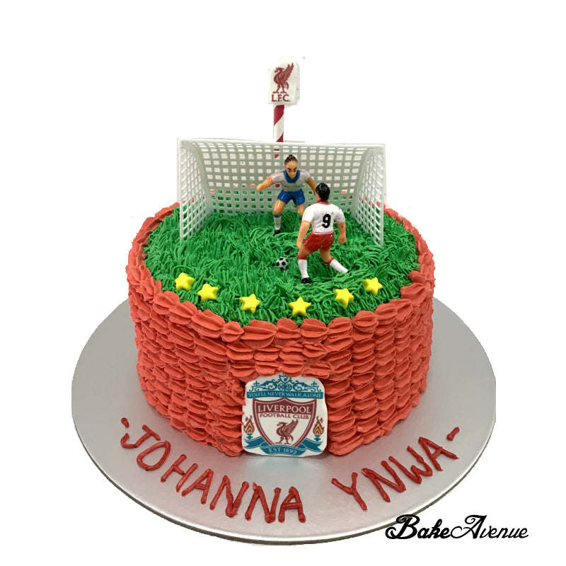Sports Soccer Theme Cake with stars (Liverpool)