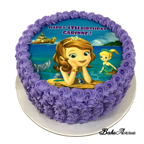 Sofia (Mermaid) icing image Ombre Cake